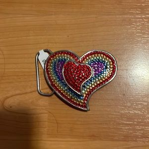 Rainbow Heart Belt Buckle